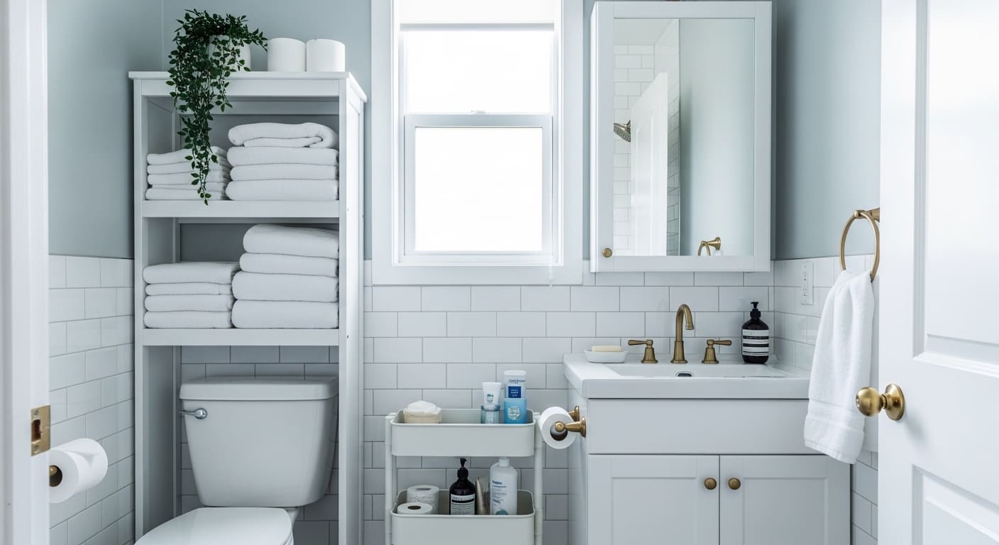 Small Bathroom Storage: 14 Solutions for Bathrooms With No Counter ...